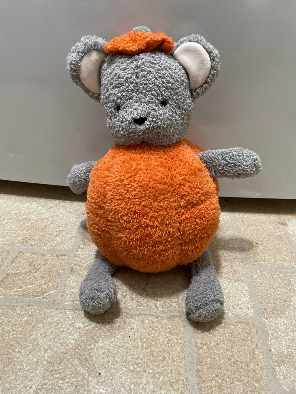 Cloud Island Orange Pumpkin Gray Mouse 13" Plush Baby Stuffed Animal Halloween